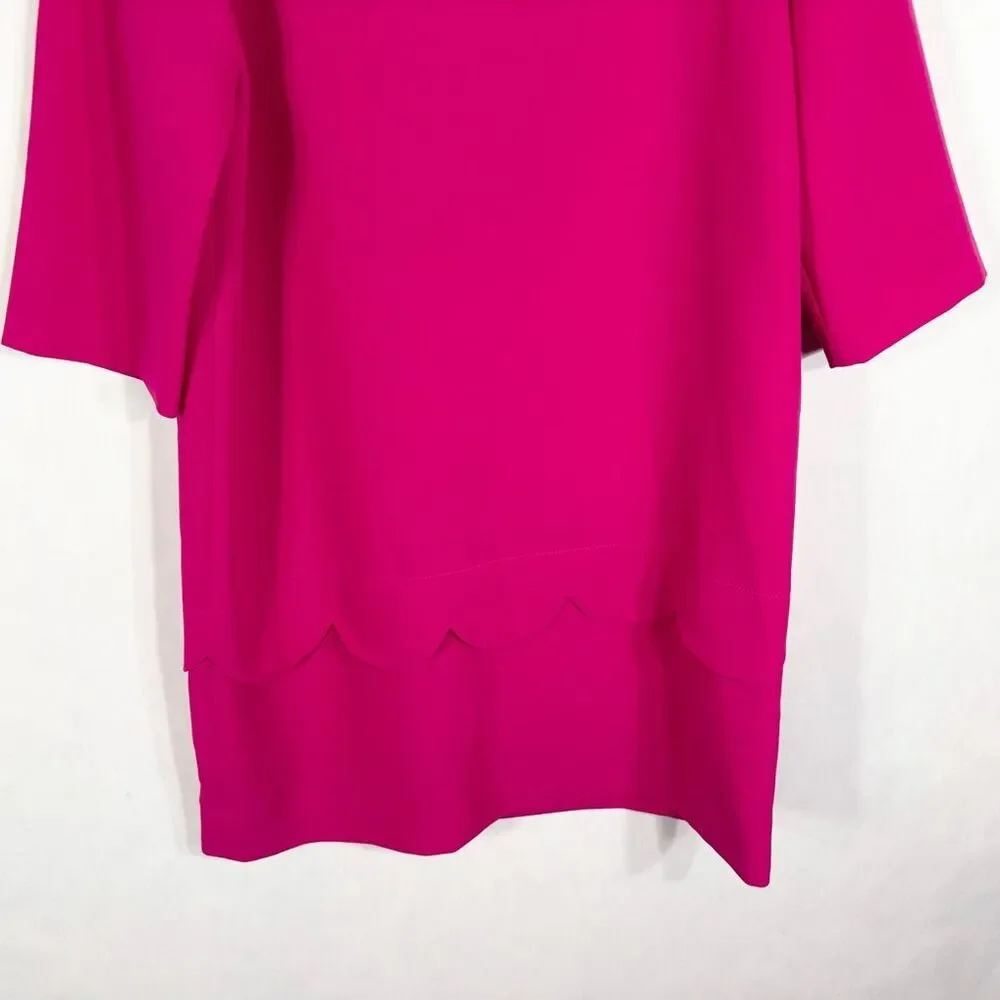 Kate Spade Size 6 Dress Hot Pink Shift‎ Mini Scalloped Crew Lined Keyhole 1352